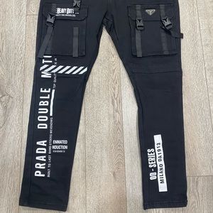 Prada Custom Black Cargo Jeans